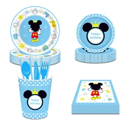 Blue Mickey mouse Party Baby Christening Topper Boys Girls Christening Ceremony Birthday Party Kids Party Supplie Color Decor