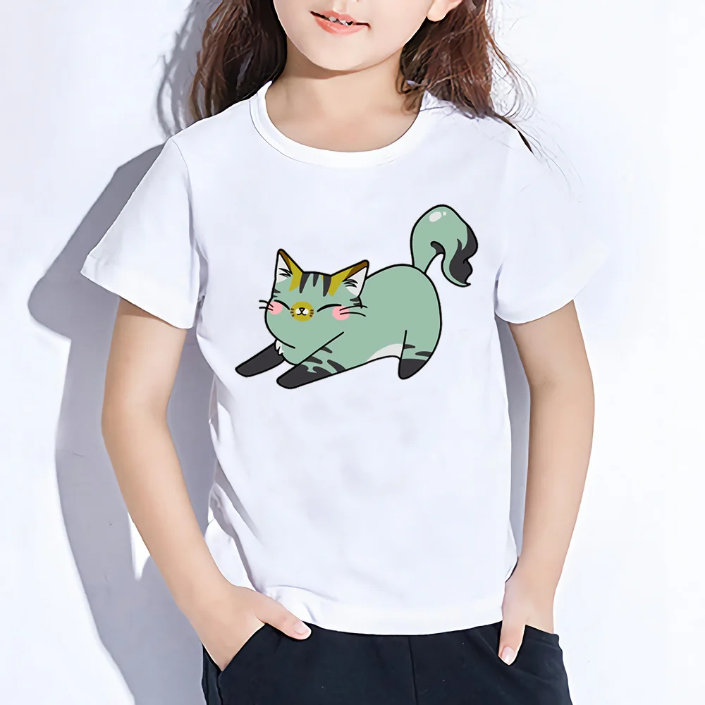 

Funny T shirt For Girls Cat Cute Kids Tops Cartoons Printing Baby Boy Clothes Children T-shirt Summer Short Sleeve,YKP042