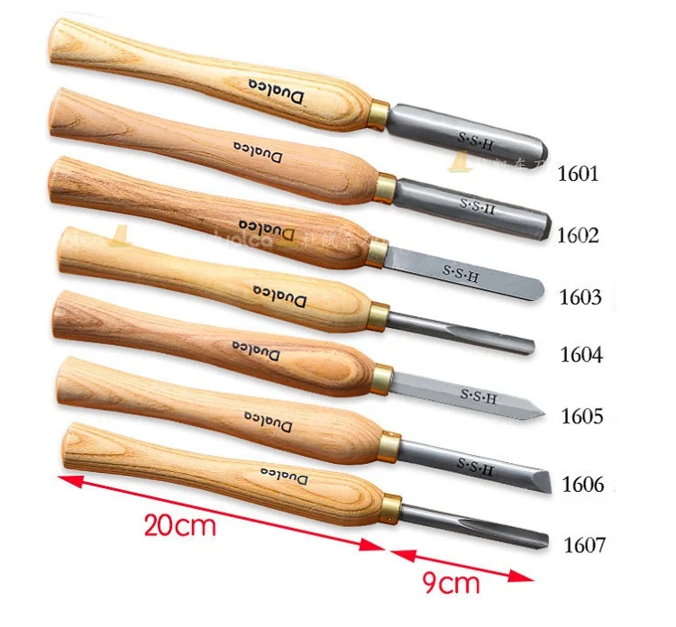 New 7Type Small Rotary Wood Turning Tool HSS Woodworking knife L290mm