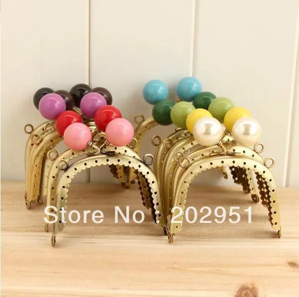 1PCS 26cm Antique Bronze M Shape Embossed Candy Bead Big Metal Purse Frame Bag Kiss Clasp Handle DIY Accessories