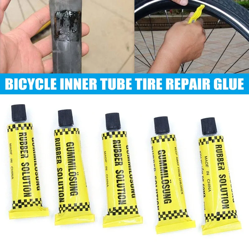 

5 Pcs Bicycle Bike Tire Tyre Tube Patching Glue Rubber Cement Adhesive Repair Tool EL