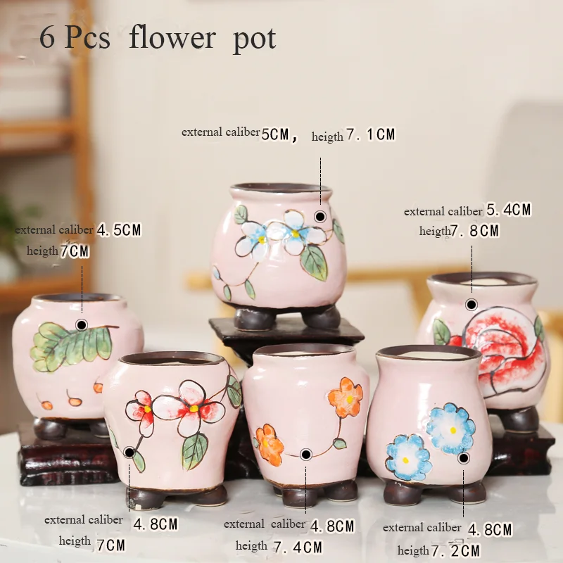 Four- leaf Cloner Flower Pot Succulent Cactus Pot Plant Garden Ceramic Planter Pots Outdoor Garden Home