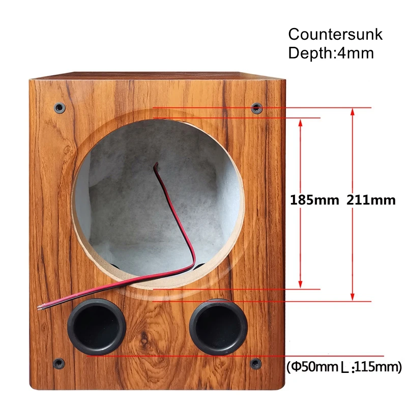 IWISTAO 1 Buah Bass 8 Inci Speaker Kabinet Kosong Speaker Pasif Kayu 18Mm Kepadatan Tinggi Papan MDF Volume 20L DIY