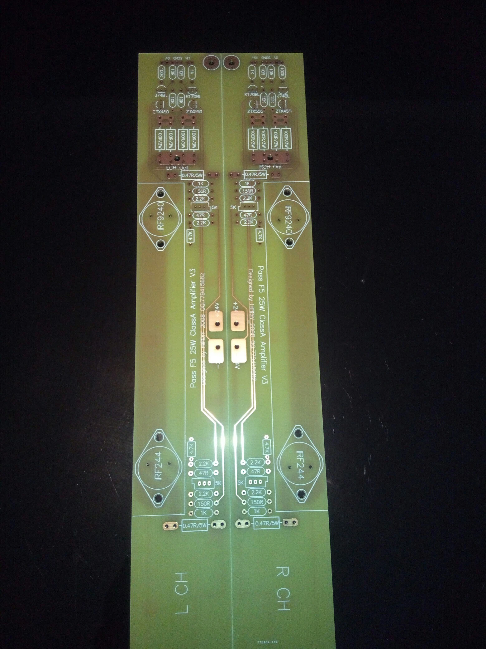 

New Pass F5 Gold Edition 25W Gold Sealed Class A Power Amplifier Board PCB Blank Board Per Channel