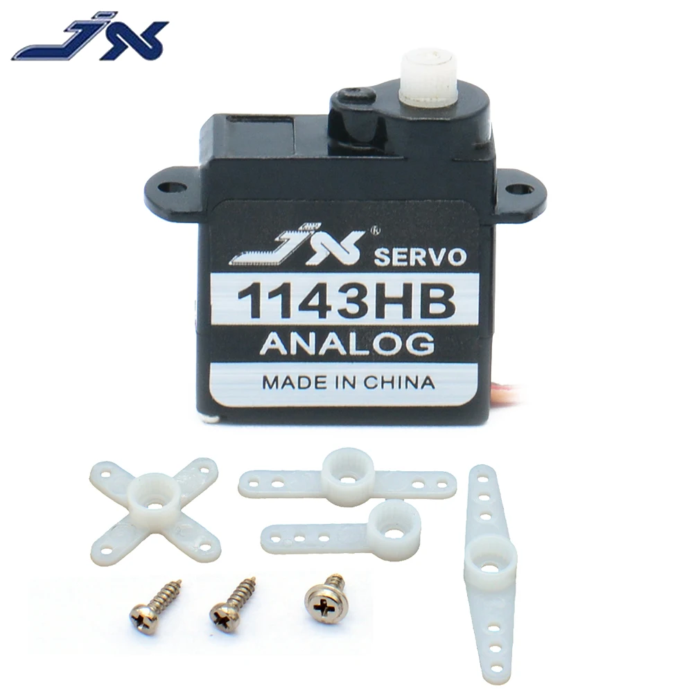 JX PS-1143HB 4.8-6.0V 0.55kg 3.7g Plastic Gear Mini Coreless Analog Servo JR Plug For Fixed-wing Helicopter RC Model