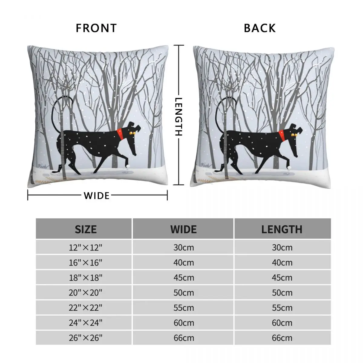 Winter Hound Square Pillowcase Polyester Linen Velvet Creative Zip Decor Throw Pillow Case Bed Cushion Cover