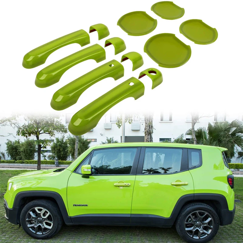 

NONY Door Handle Cover with Smart Keyhole and Cup Bowl Cover Trim Combo for 2015 - 2021 Jeep Renegade（12 PCS）