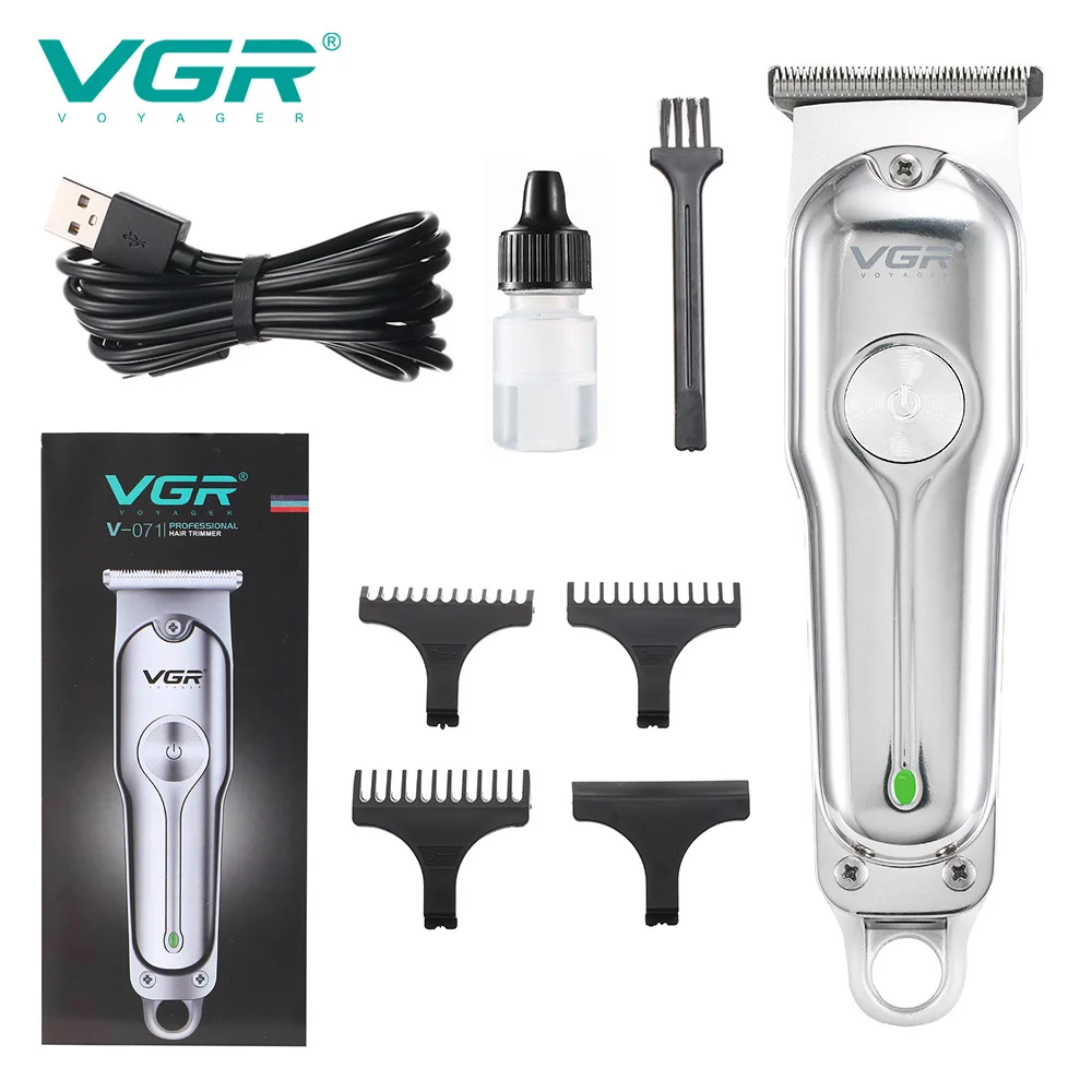 VGR Professional Barber Hair Trimmer Rechargeable Hair Clipper for Men Beard Trimer Hair Cutting Machine T-blade Haircut Tool