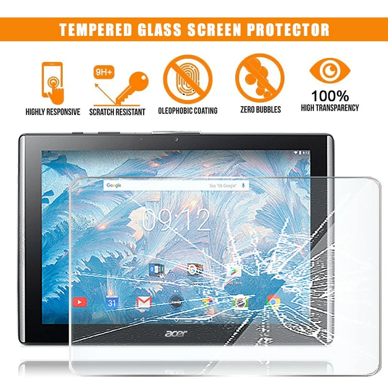 For Acer Iconia One 10 B3-A40FHD Tablet Tempered Glass Screen Protector 9H Premium Scratch Resistant HD Clear Film Cover