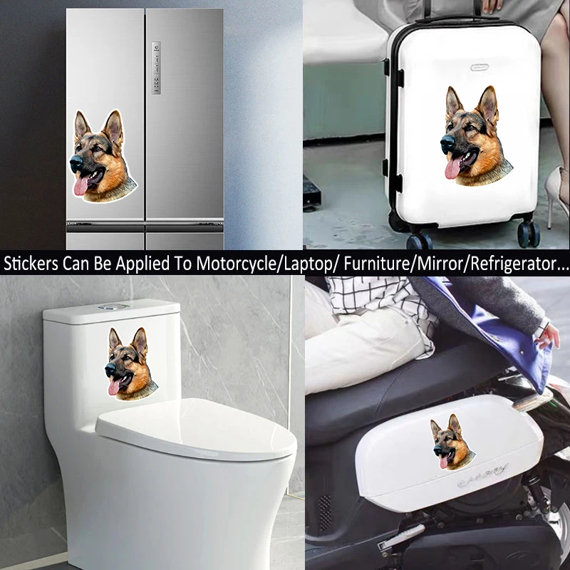 A0196# 13 cm/17 cm Self-adhesive Young German Shepherd Decal Car Sticker Waterproof Auto Decors on Bumper Rear Window Laptop