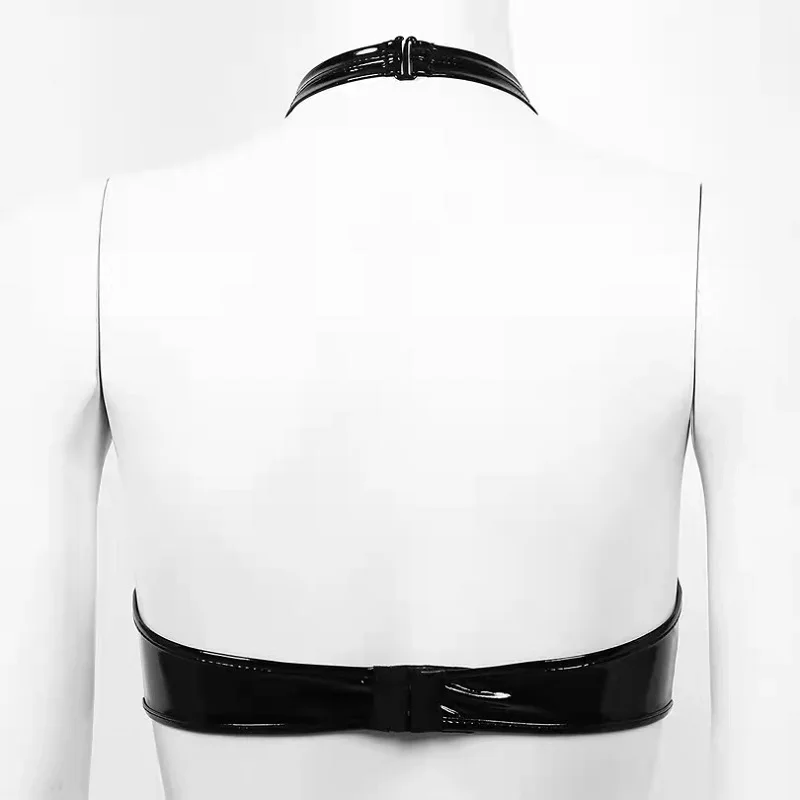 Women Sexy Open Up Leather Bra Hot Porn Tops Breast Exposing Glossy Erotic Latex Lingerie With Bralette Harness Adjustable