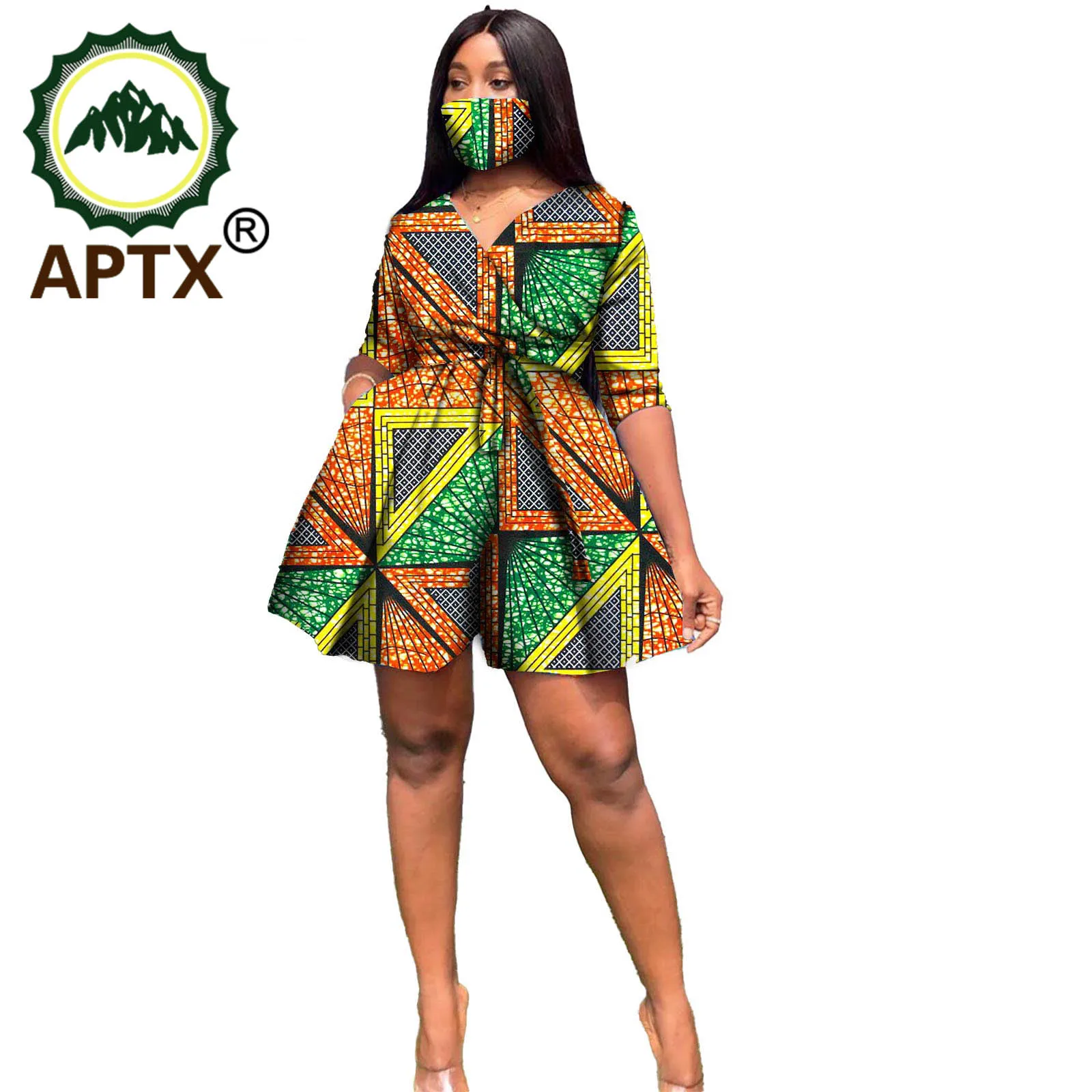 African Party Dress For Women Ankara Style With Belt Sex Lady Traditional Fashion Female Dresses Elegant Lady Wax Pure Cotton