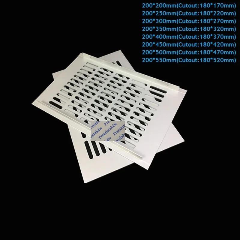 1Pc 200mm Wide Rectangular Aluminum Air Grille Cover For Furniture Shoe Closet Silver Matte Black Golden