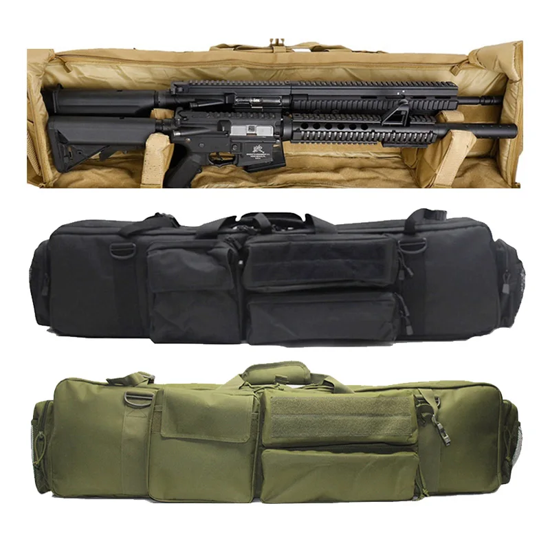 Tactical Dual Gun Bag Military Hunting Sniper Backpack Double Rifle Carry Hunting Bags for M249 M4A1 M16 AR15