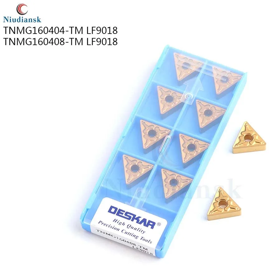 10 pz TNMG160404-TM TNMG160408- TM LF9018 inserti in metallo duro resistente all'usura di alta qualità utensili per tornio in metallo CNC lame per tornitura
