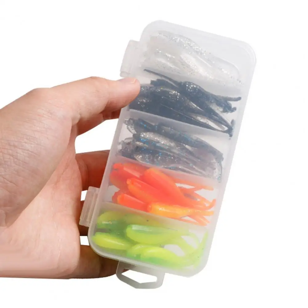 50Pcs/Box Soft Bait  Realistic   Fishing Lure Anti Corrosion Fishing Lure