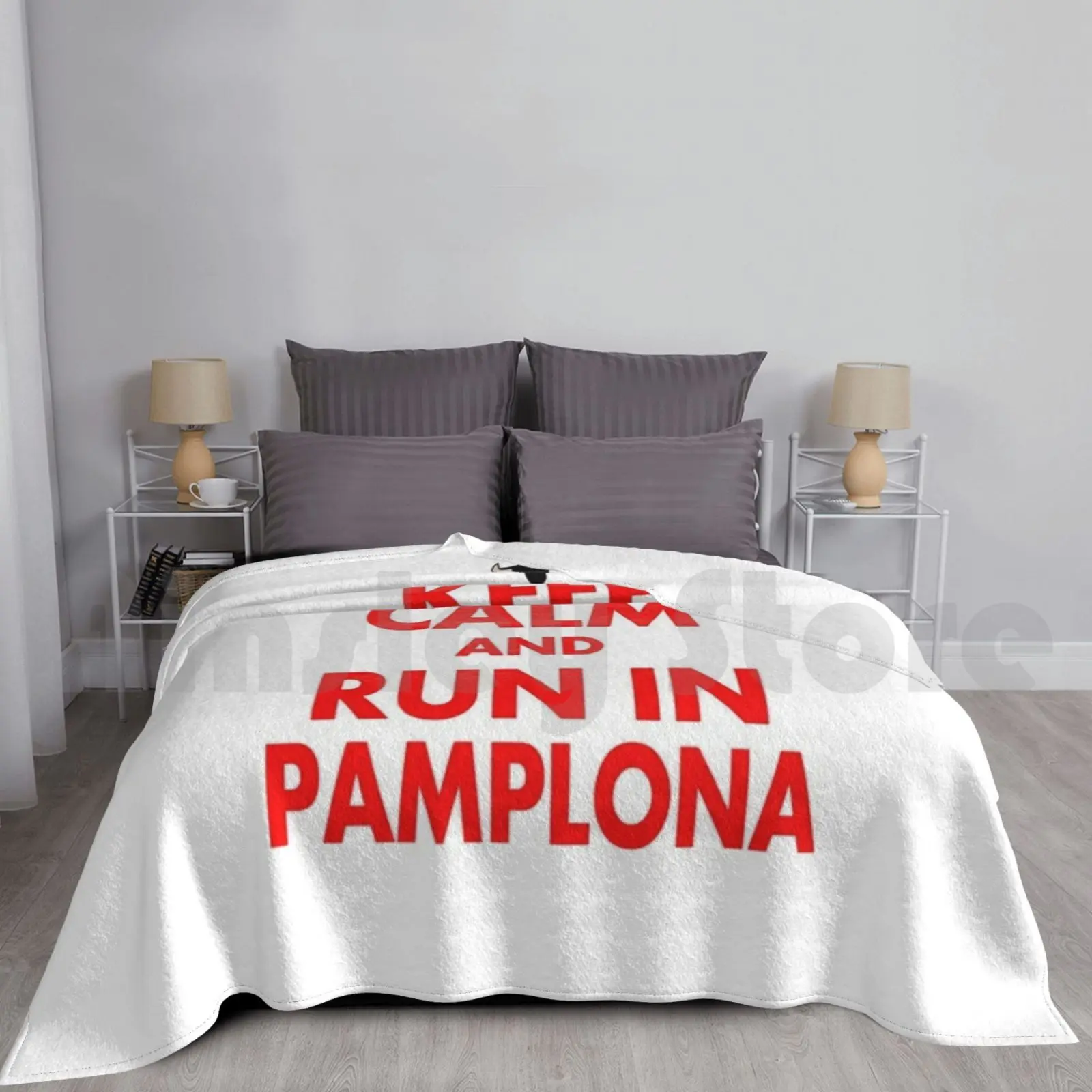 

Blanket Fun Design To Celebrate San Fermín In Pamplona ; Put These Sanfermineros