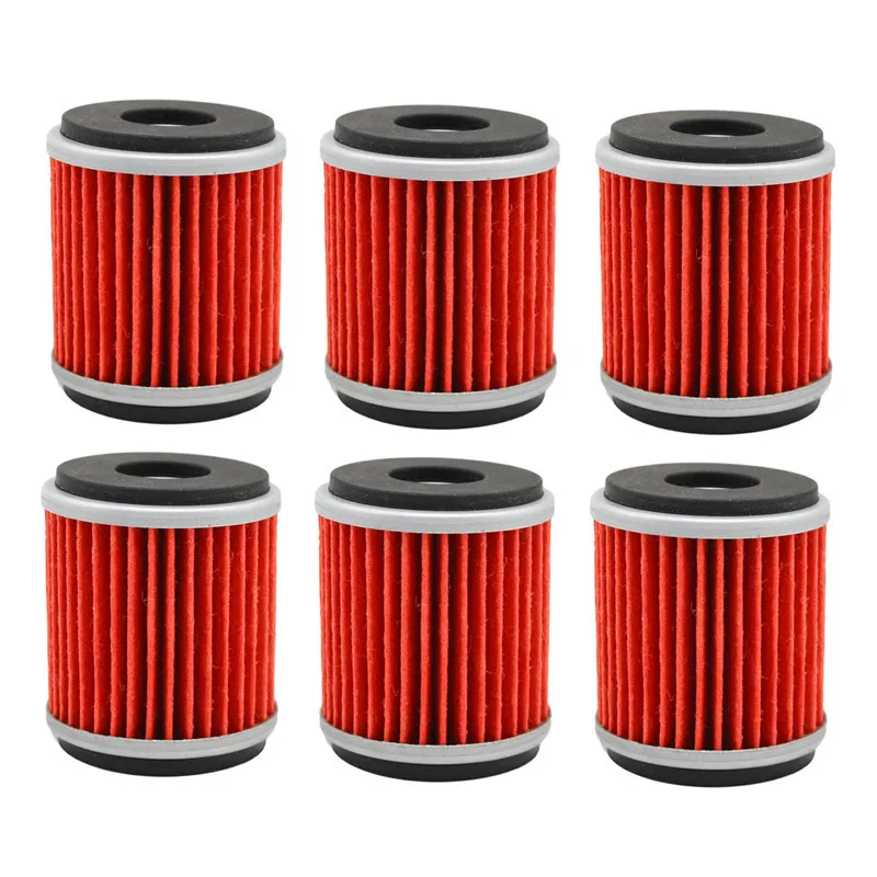 6pcs Oil Filter For YAMAHA WR250F WR 250F 2009-2016 WR250R WR 250R 2009-2016 WR250X WR 250X 2009-2012 WR450F 2011-2016