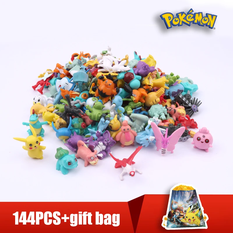 24-144 PCS Pokemon Halloween Gift Pokemon Gift Bag Pokeball Action Figure Toys Anime Figure Children Toys Genuine Pikachu