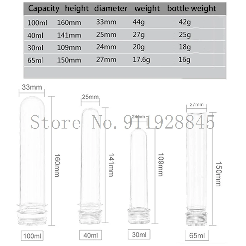 Imagem -06 - Laboratório 30 40 65 100ml Tubo Cilíndrico Pet Garrafa Máscara Doces Cápsula de Borracha Cadarço Linha Dados Plástico Garrafa Parafuso Tubos 10 Peças