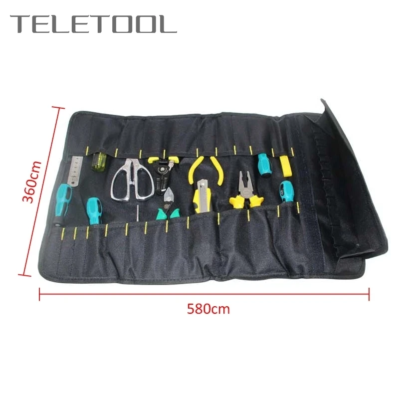 Tas Kunci Pas Lipat Kain Oxford Multifungsi Alat Penyimpanan Gulungan Alat Saku Organizer Alat Pemegang Kantong Portabel 4 Warna
