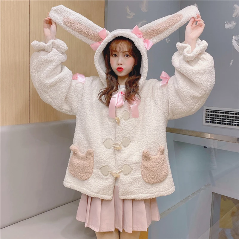 Soft girl's coat women's autumn and winter Korean college style loose, versatile and thickened put lambs plush cotton padded jac