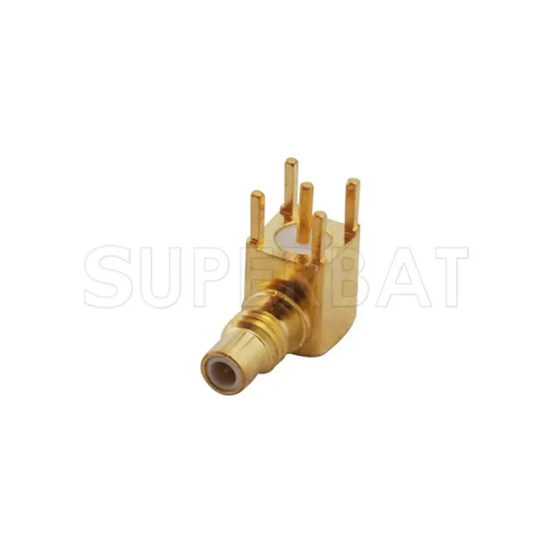 Superbat SMC Thru Hole Female Right Angle PCB Mount RF Coaxial Connector