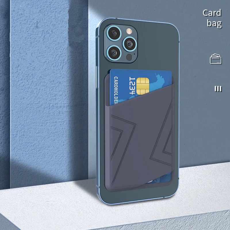 1Pcs Elastic Mobile Phone Card Bag Back Glue Silicone Cell Phone ID Credit Card Holder Sticker Universal Wallet Case Card Holder