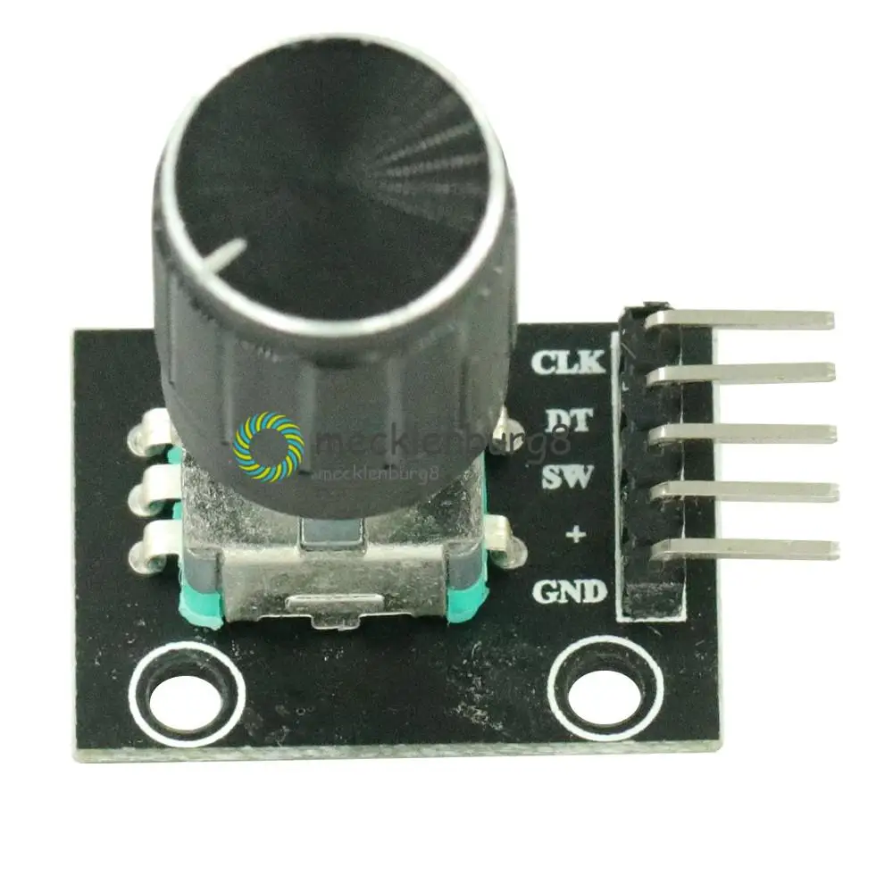 1PCS KY-040 360 Degrees Rotary Switch Encoder Module with 15x13.5 mm Potentiometer Half Shaft Hole Knob Caps for Arduino NEW