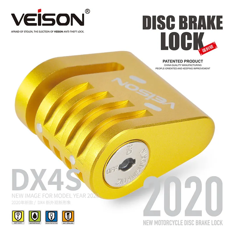 

VEISON DX4S Motorcycle Lock Motorbike Scooter Disc Lock Motocross Security Lock Bicycle Mountain Bike Disc Lock