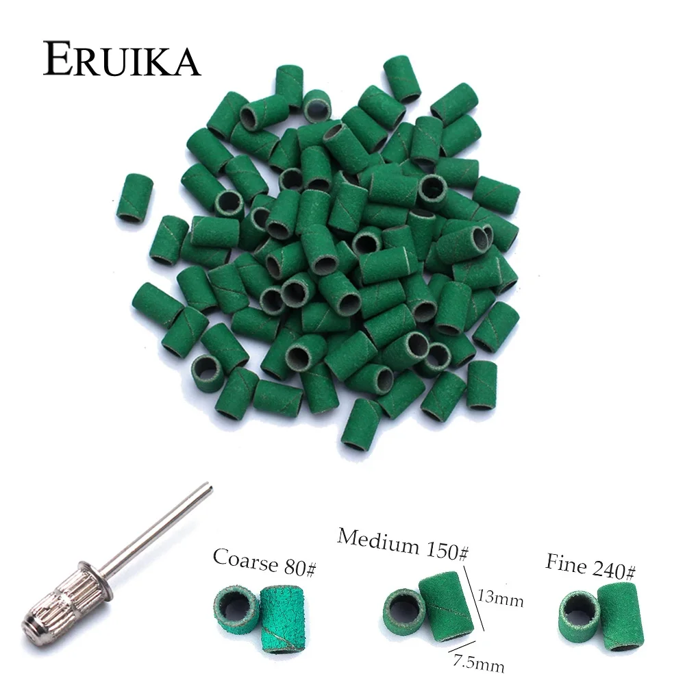 100 adet zımpara kap tırnak matkap uçları freze kesiciler Nail Art zımpara bantları makinesi manikür temizleme manikür parlatma ekipmanları