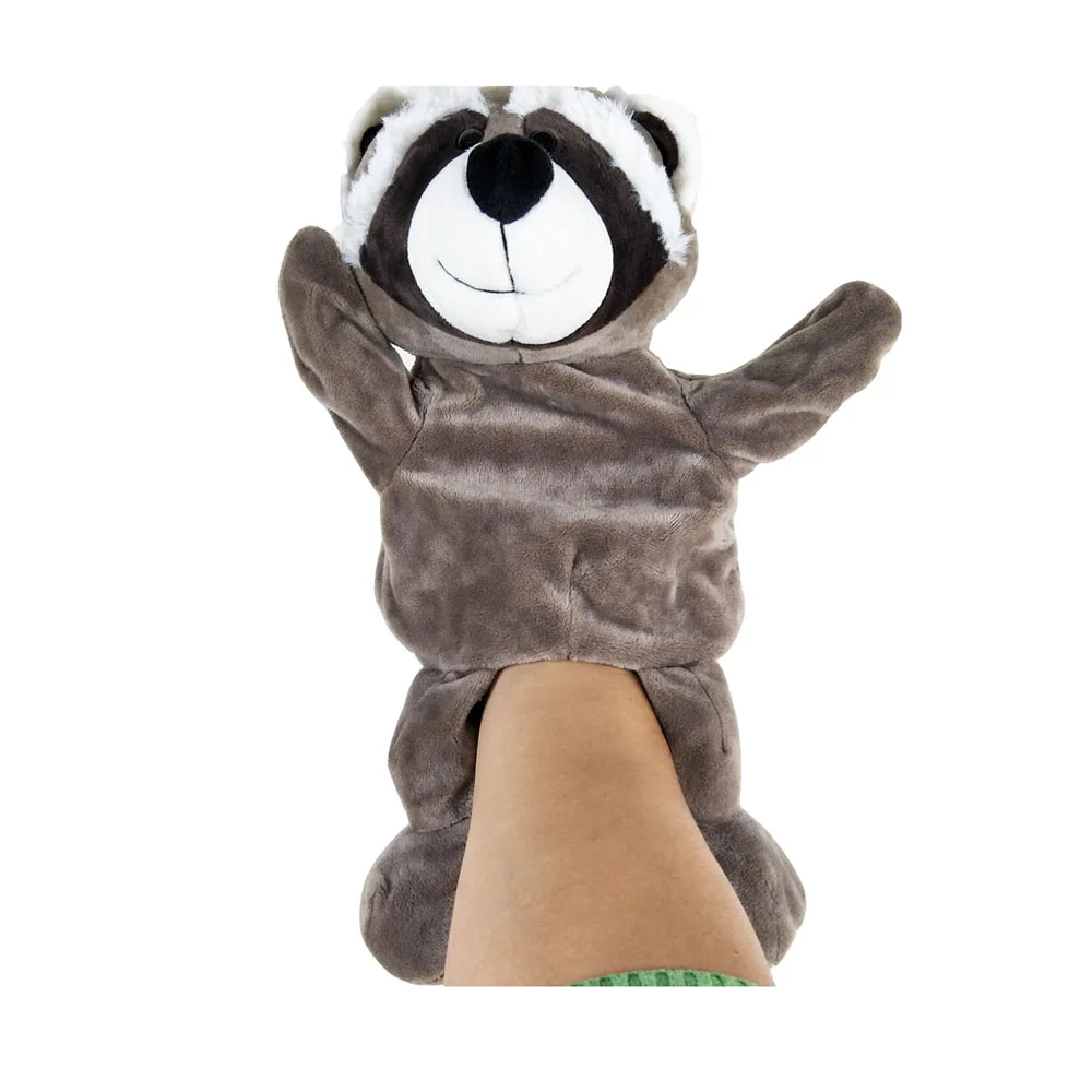 Children Raccoon Animal Plush Toy Stuffed Hand Puppet