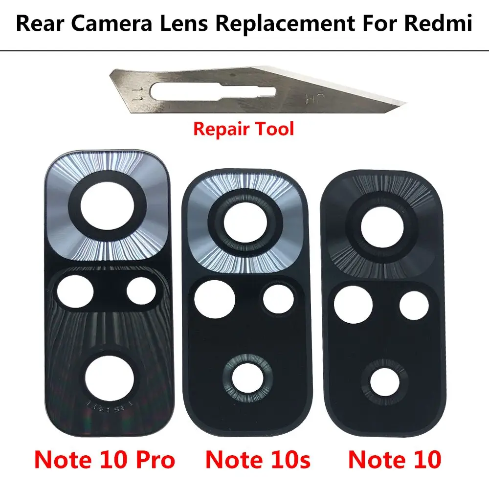 2Pcs，NEW Tested Rear Back Camera Glass Lens With Sticker For Xiaomi Redmi 12C 9T 9C 9A 6 6A 7 7A 8 8A 9 Note 10 Pro 10S