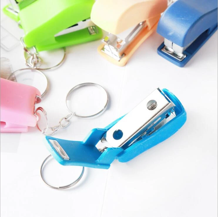 1 Piece Cute Kawaii Mini Portable Paper Staples Stapler Stitcher Office School Supply Stationery Accessory Ellen Brook Keychain