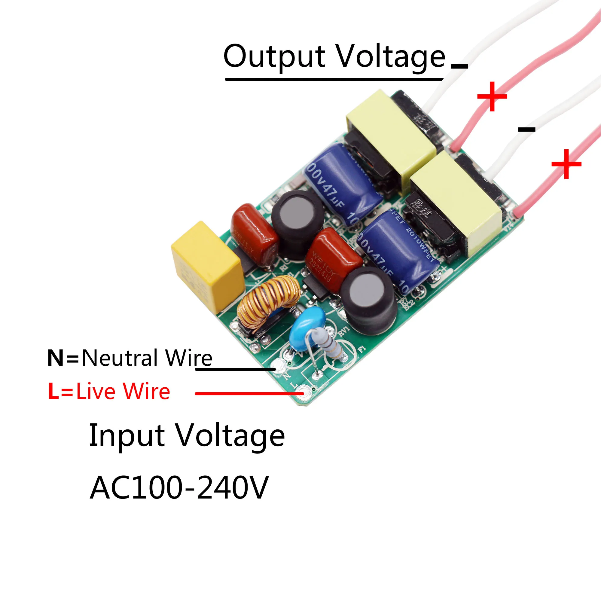 18-36W Non-isolated certified power supply DC30-80V 230MA For Purification lamp strip AC110-240V Dual output power supply