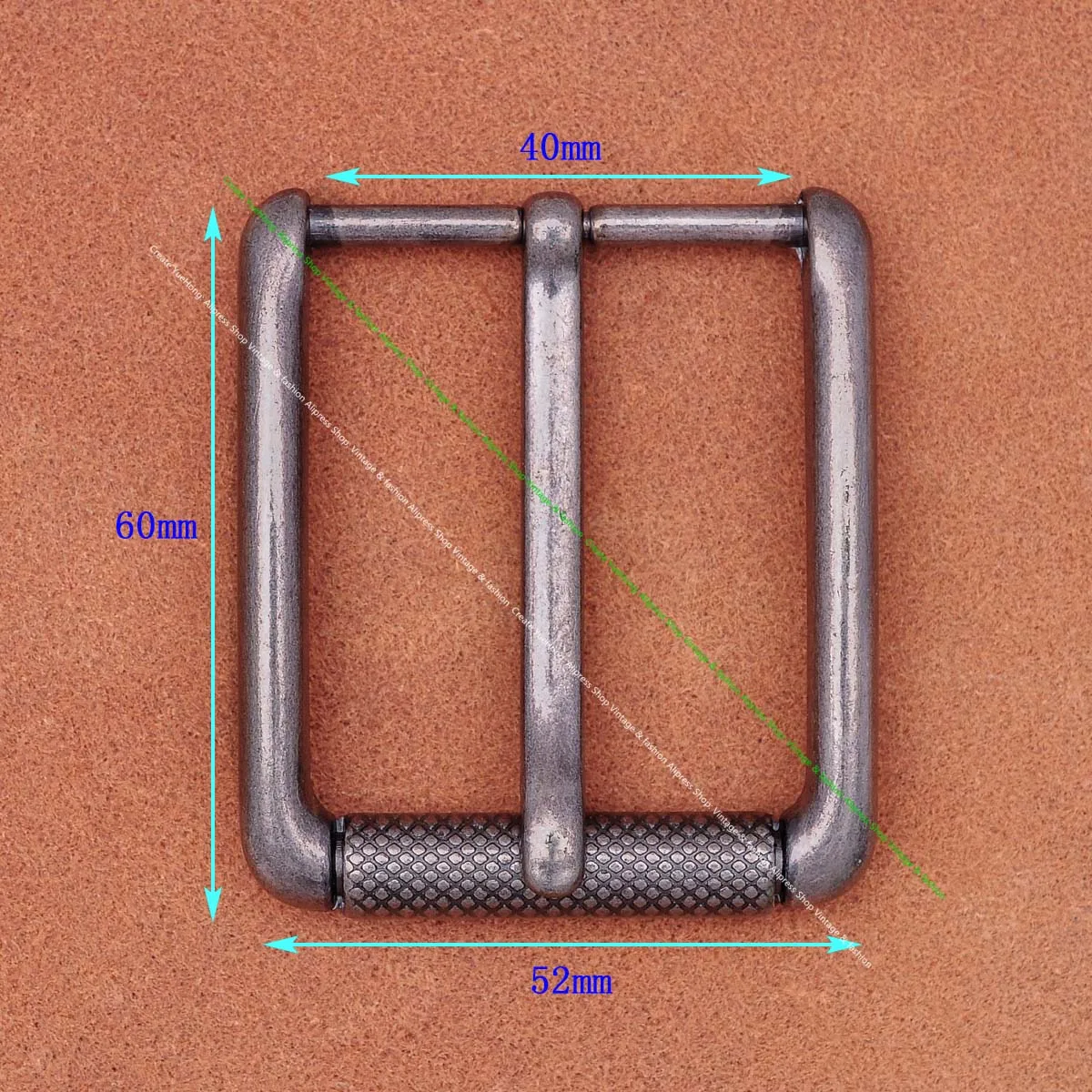 الثقيلة العتيقة الفضة نهاية شريط الأسطوانة دبوس واحد أبازيم للرجال حزام الخصر مشبك الجلود الحرفية الملحقات تناسب 38 ملم #4