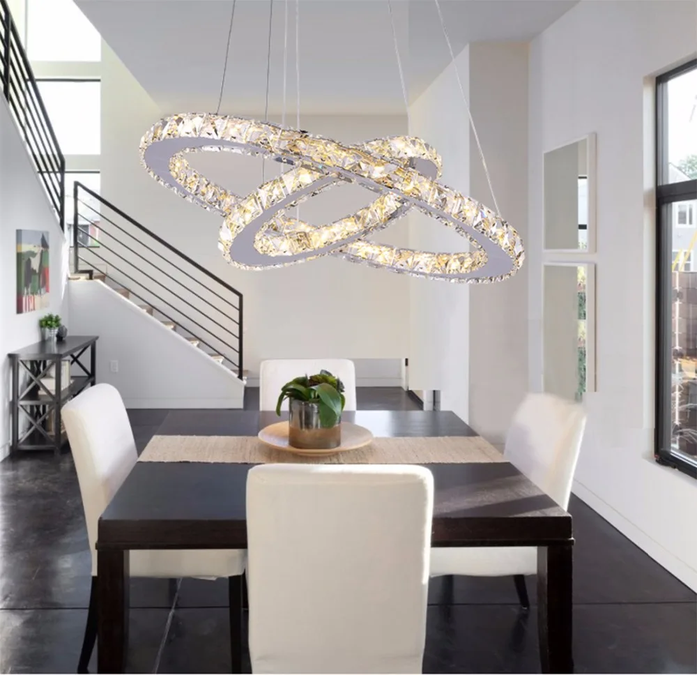 

Ring Modern Crystal luxury Chandelier Glass K9 Nordic Led Hanging Lights Hang lamp Lighting Fixtures Lustre Ceiling