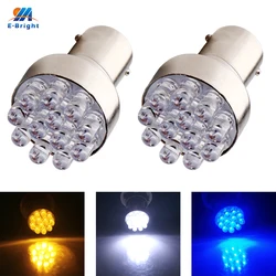 2 PCS Car LED Lights 1156 BA15S 1141 7506 1157 BAY15D 7528 2357 12 SMD Turn Signal Tail Rear Bulbs White Amber Blue Red Green