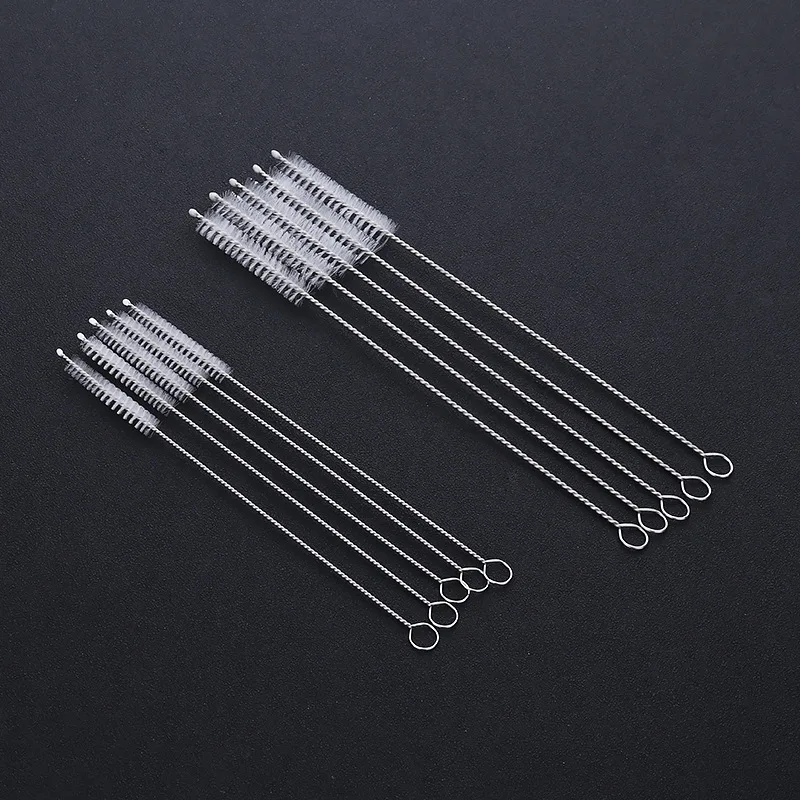 10Pcs 15/20cm Straws Cleaning Brushes Reusable Kitchen Bottle Brushes Stainless Steel Cleaning Brush for Straws Cup