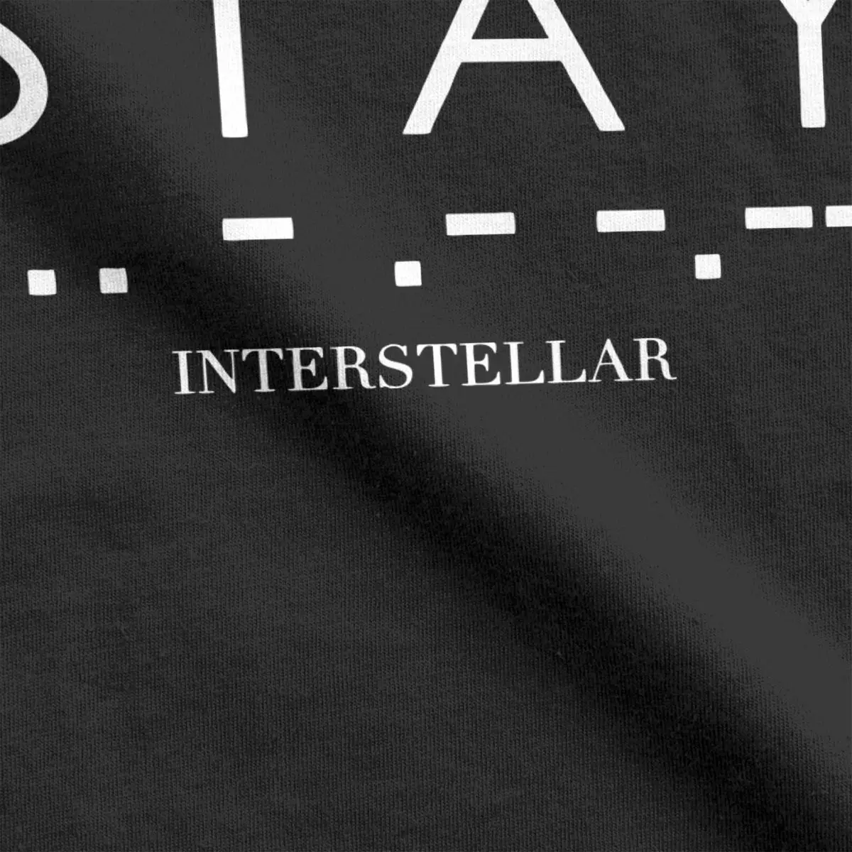 Creative Interstellar S T A Y Morse Code T-Shirt Men Round Collar 100% Cotton T Shirts Short Sleeve Tee Shirt Classic Tops