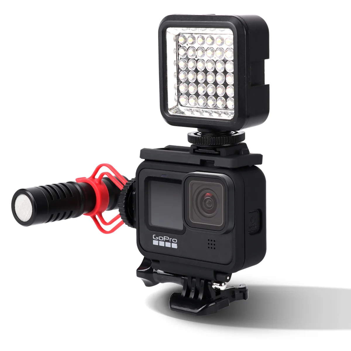 Защитный чехол-рамка для GoPro Hero 10, 9, черный двойной башмак с застежкой и винтовой границей для камеры Go pro 9