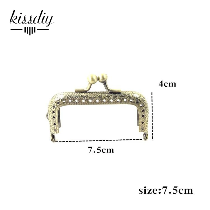 10PCS 6.5 7.5 8.5 10.5 12.5 15 18 20CM Square Metal Purse Frame for Bag DIY Handmade Kiss Lock Wedding Clutch Frame Accessory