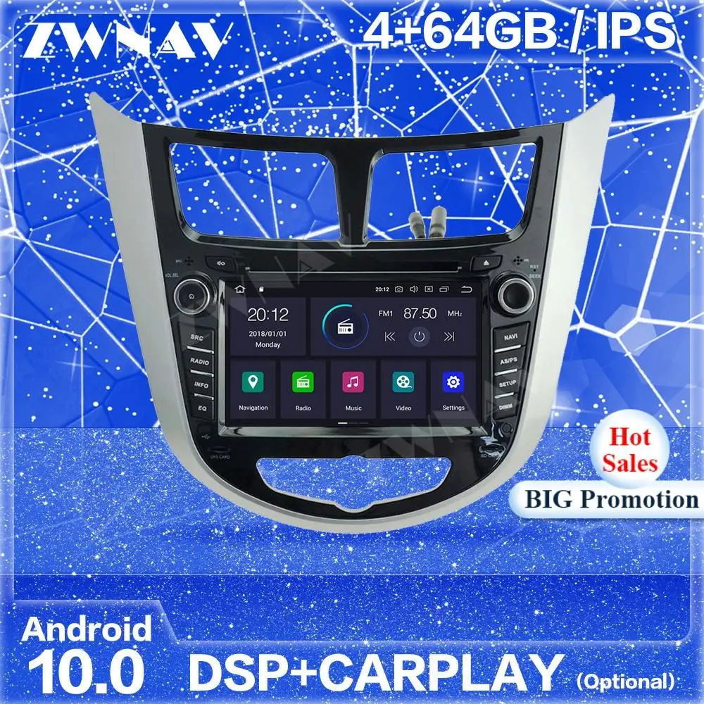 IPS Android Player GPS For HYUNDAI VERNA ACCENT SOLARIS 2011 2012 2013 2014 2015+ Auto Radio Stereo Multimedia Player Head Unit