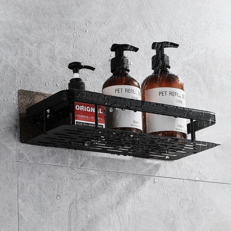 Soporte de champú para baño, estante de ducha sin perforaciones, estantes de esquina, organizador de almacenamiento de cocina, juego de accesorios