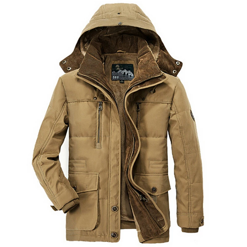 

Outdoor Winter Jacket Men Thicken Warm Cotton-Padded Hooded Windbreaker Parka Minus 40 Degrees Coats Plus Size 5XL 6XL