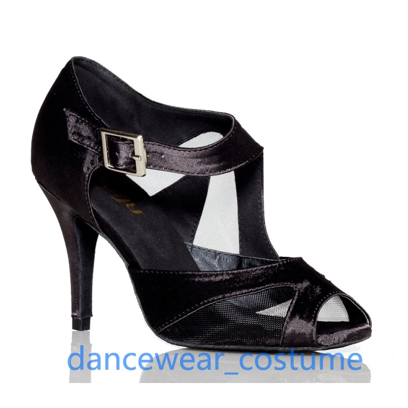 High Quality Ballroom Latin Dance Shoes For Women Professional Tango Modern Open Toe Salsa Heels Sandals Black Purple US5-9