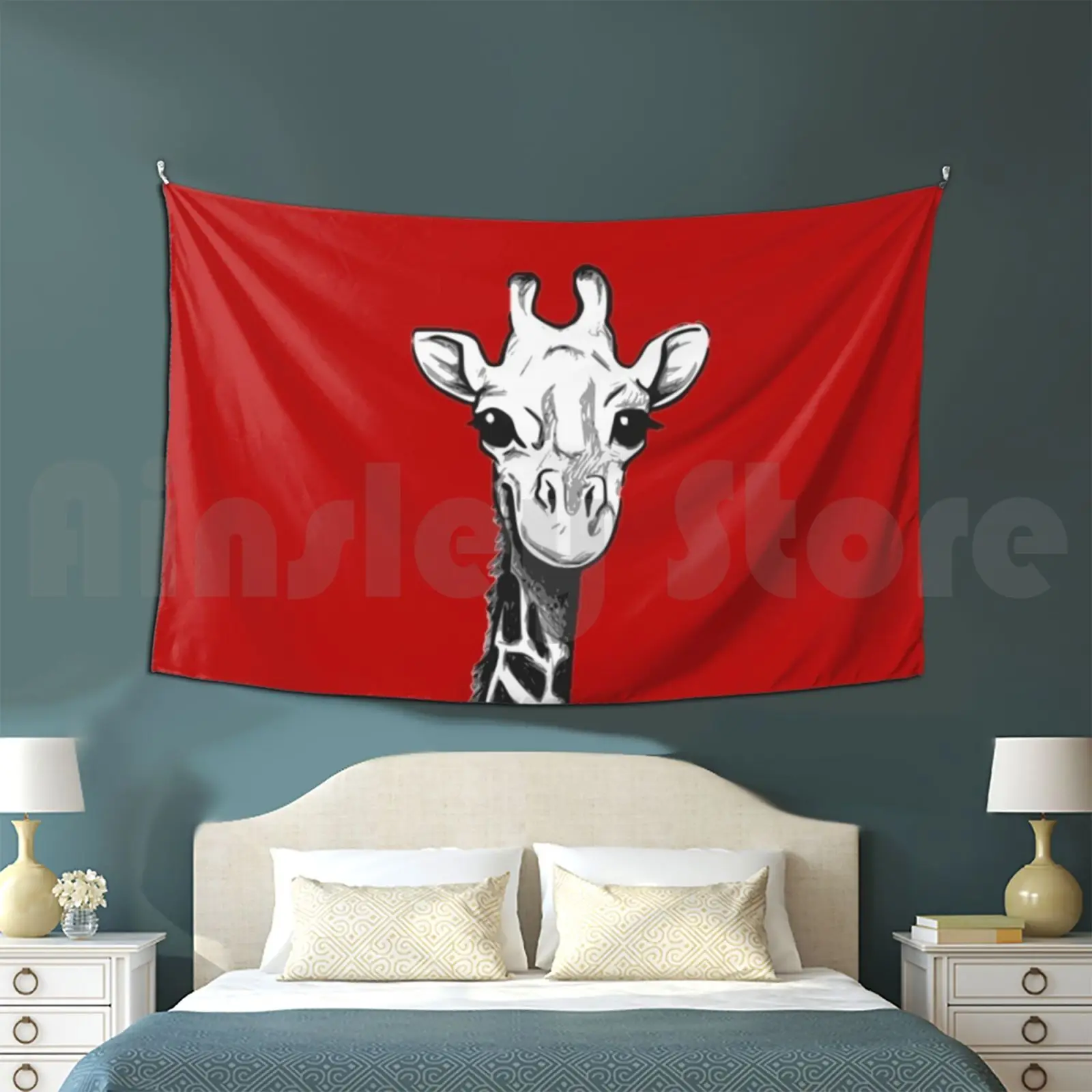 Giraffe Cute Sabana Africa Tapestry Living Room Bedroom Giraffe Jirafa Animal Animales Manchas Africa Sabana