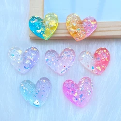 10Pcs New Cute Resin Mini Shining Heart Flat back Cabochons Scrapbooking DIY Jewelry Craft Decoration Accessories Q42