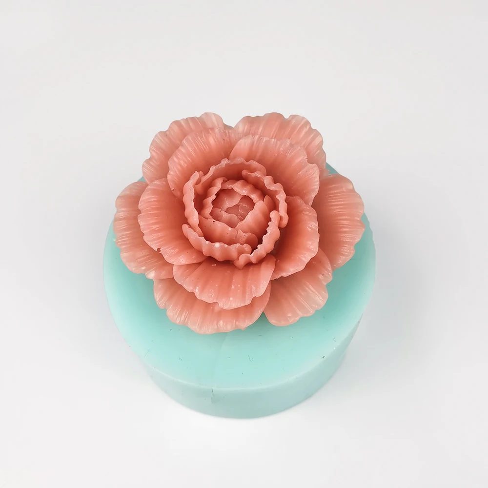 HC0293 PRZY Soap Mold Silicone Flower Beautiful Peony Blooming Peony Mold Bouquet Molds Candle Moulds Clay Resin Moulds