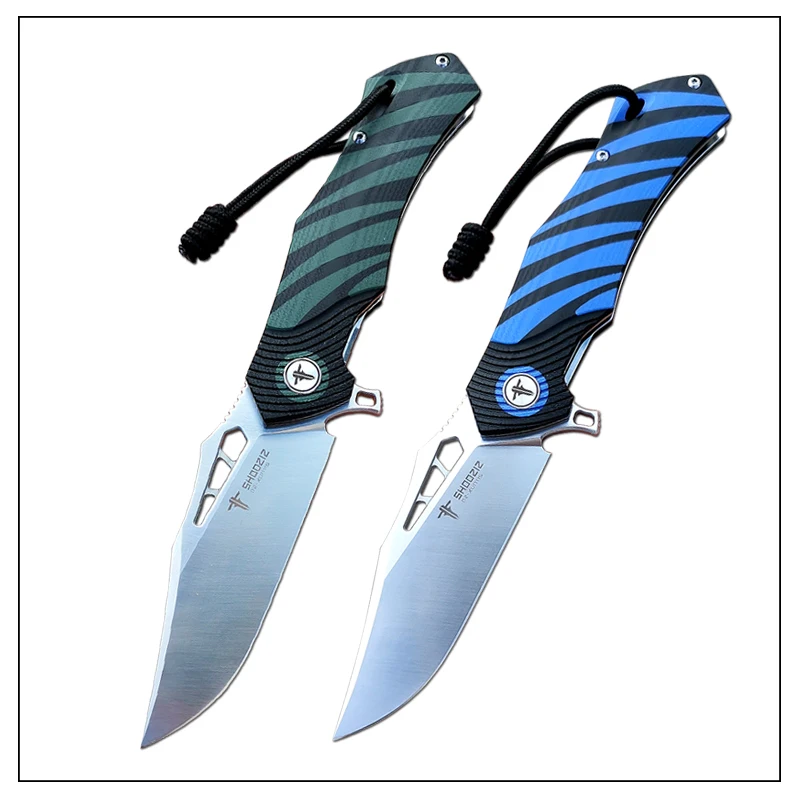 SHOOZIZ XUN115 folding knife D2 Steel Tactical Knife 3D two color G10 handle  Outdoor camping camping hunting knife EDC tool